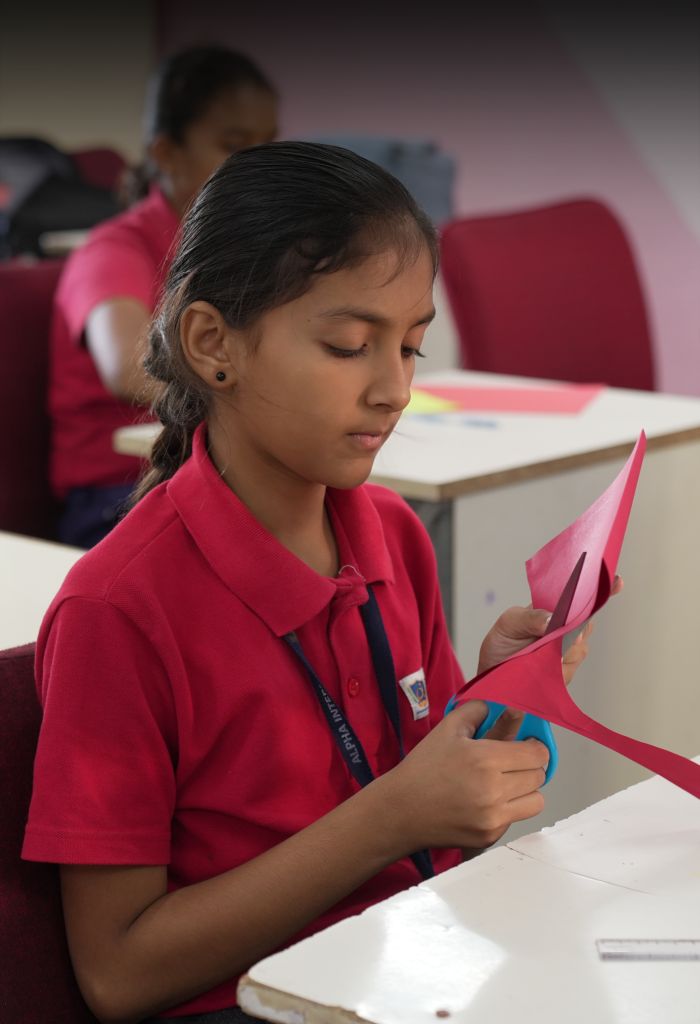 Art and craft activity at Alpha International School Ahmedabad – creative skills and fine motor development