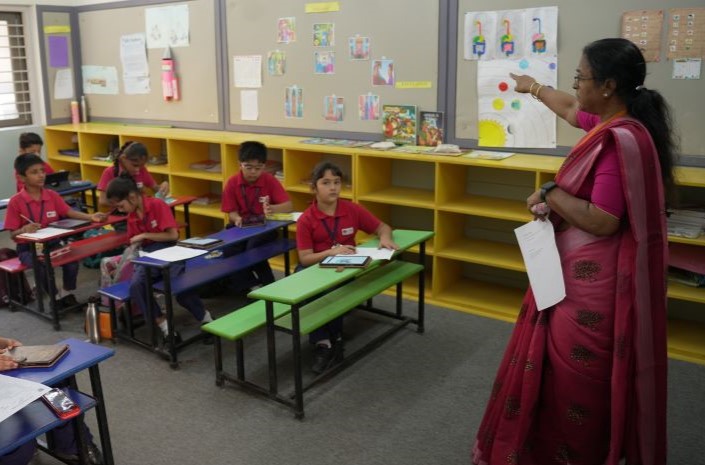 Alpha International School Ahmedabad classroom – interactive learning environment for ICSE students